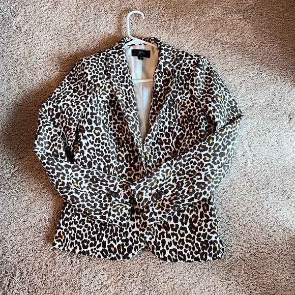J.Crew Schoolboy Blazer Jacket in Snowcat Leopard Print NWOT size XS - Picture 4 of 8